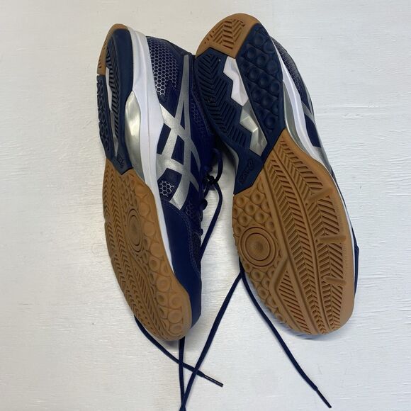 ASICS Mens Gel Rocket 9 shoes size 11.6 US Blue Silver White - Picture 4 of 10